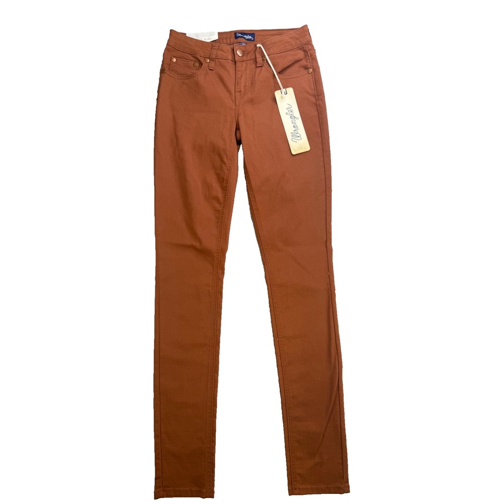 Wrangler Women's Skinny Fit Stretch Jeans Rusty Brown Size 1/31‎ New